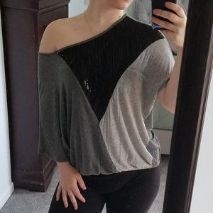 Black and Grey Tunic with Sequins